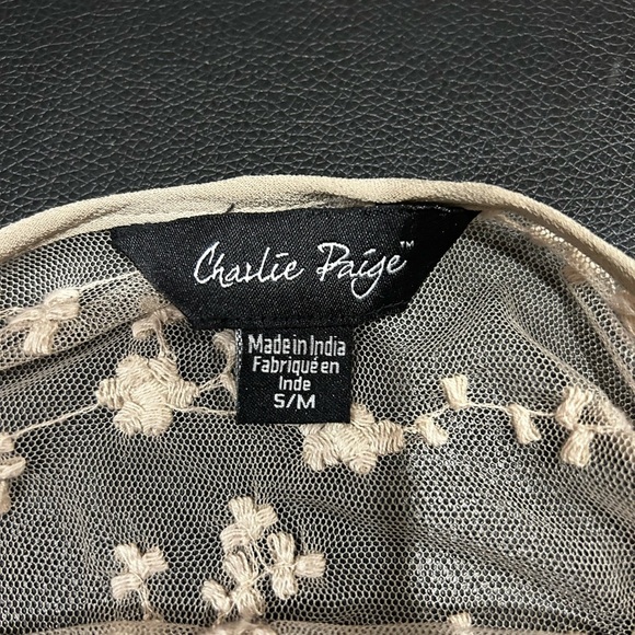 Charlie Paige - Taupe Lace-detail Cardigan - Picture 4 of 4